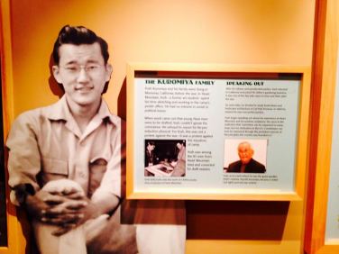 A display inside the Heart Mountain Interpretive Center tells the story of a family interned during WWII.